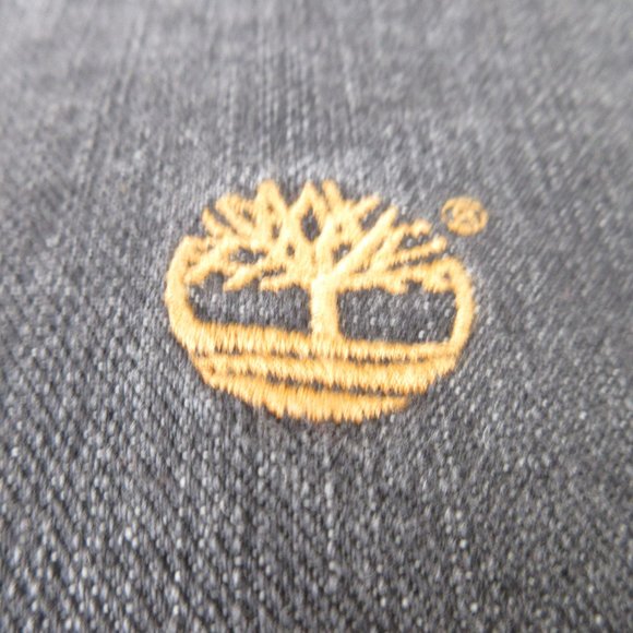 Timberland Sherpa Lined Black Denim Jacket Size M Outdoor Button Collar Jacket - Picture 3 of 13